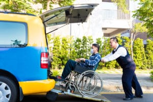 medical transportation services for patient in wheelchair