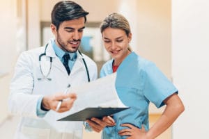 primary care physicians discussing medical plan